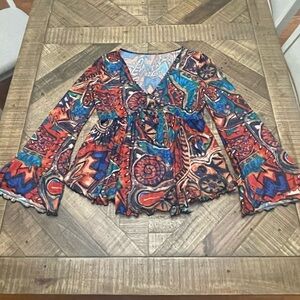 SHEIN Colorful Patterned Blouse